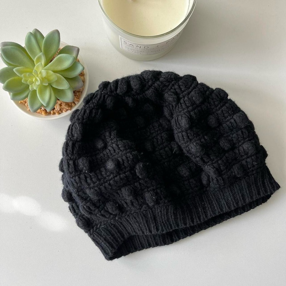 1937 accessories knit beret with lambs wool, rabbit hair, and cashmere